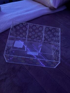 Clear Acrylic 3-Compartment Organizer with Smiley Design
